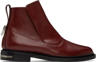 Toga Virilis Red Leather Chelsea Boots