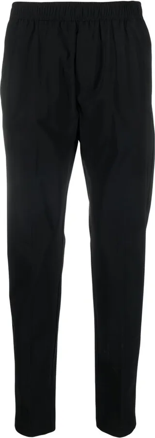 Elasticated-Waistband Tapered Trousers