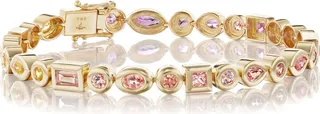 Women's 18K Gold Bezel Sapphire Tennis Bracelet