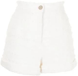 High-Waisted Tweed Shorts