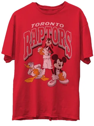Men's Red Toronto Raptors Disney Mickey Squad T-shirt