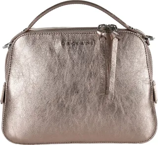 Bronze leather bag from Orciani with zip closure and removable shoulder strap.