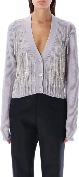 Philosophy Di Lorenzo Serafini Fringed V-Neck Cardigan