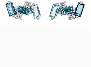 14K Nola Blue Topaz & Diamond Stud Earrings