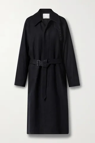 Tibi - Belted Wool-blend Coat - Blue