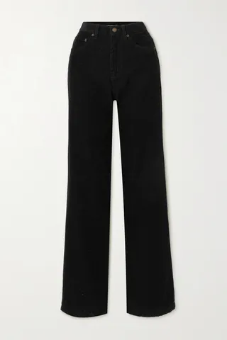 SAINT LAURENT - Cotton-corduroy Straight-leg Pants - Black