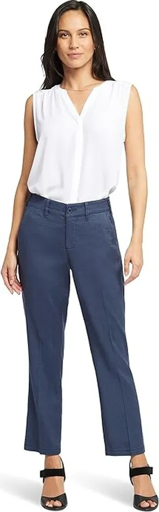NYDJ Straight Leg Ankle Pants (Oxford Navy) Women's Casual Pants
