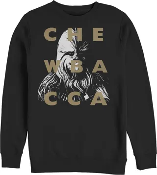 Men's Star Wars: The Clone Wars Chewbacca Text Overlay Sweatshirt - Black - Small