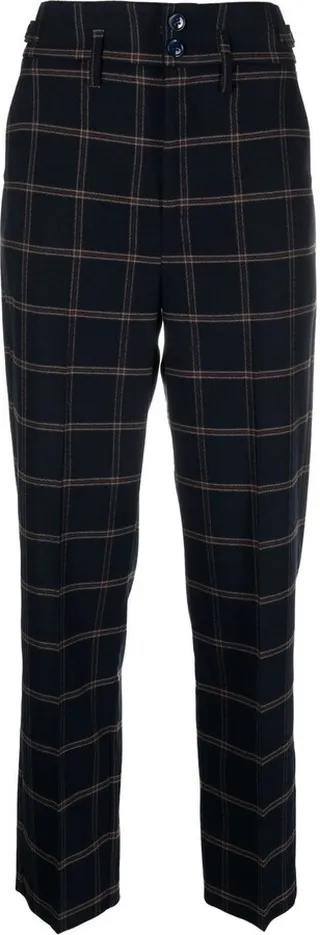 Checked Straight Trousers