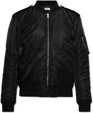 Saint Laurent Long Sleeved Zipped Bomber Jacket