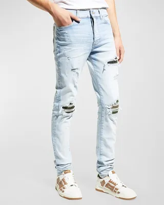 Men's MX1 Destroyed Camo-Insert Jeans