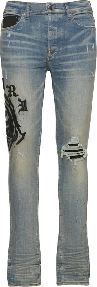 Wes Lang Reaper logo cotton denim jeans