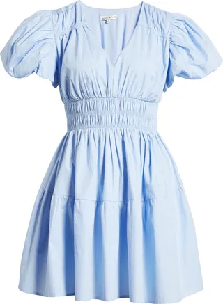 Smocked Puff Sleeve Minidress