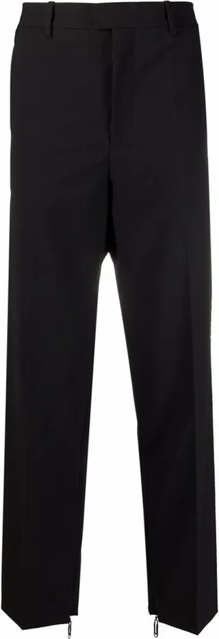 Black Tailored Straight-Leg Trousers