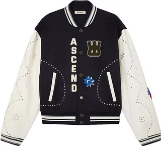 Ascend Wool Stud-Embellished Varsity Jacket