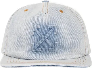Off-White Logo Printed Denim Baseball Cap