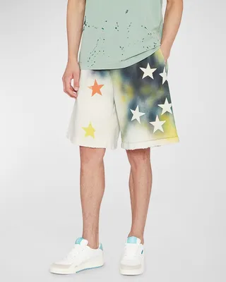 Men's Sprayed Stars Sweat Shorts