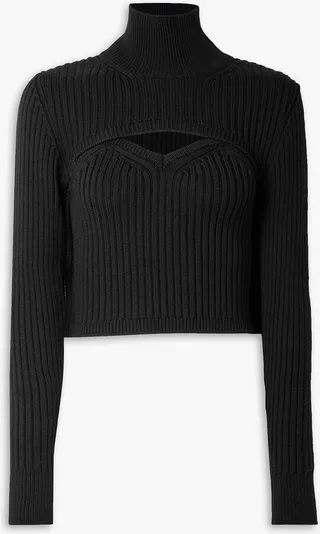 Thousand in One Ways convertible ribbed wool turtleneck sweater