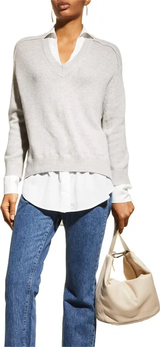 V-Neck Layered Pullover