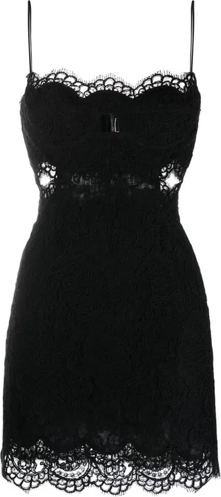 Floral-Lace Cut-Out Minidress