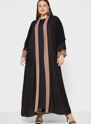 Contrast Panel Detail Abaya
