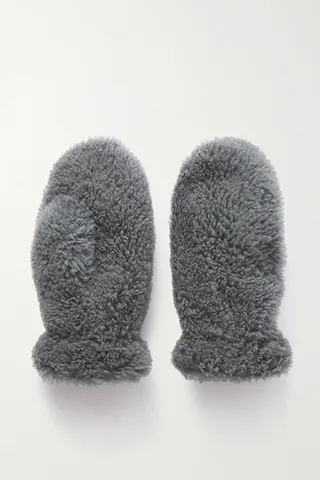 Yves Salomon - Padded Shearling Mittens - Blue