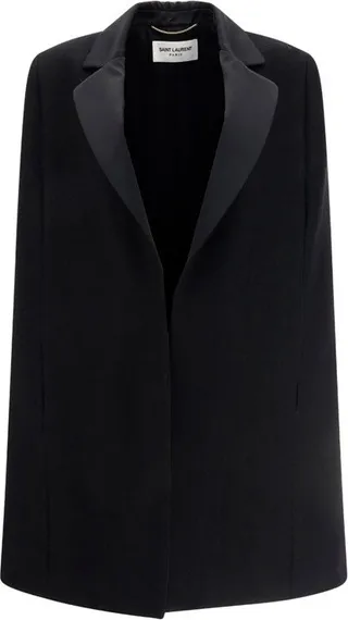 Saint Laurent Straight Hem Tuxedo Cape