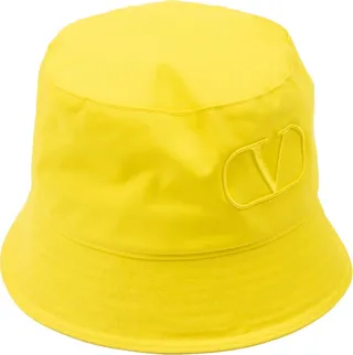 Yellow Embroidered Logo Bucket Hat