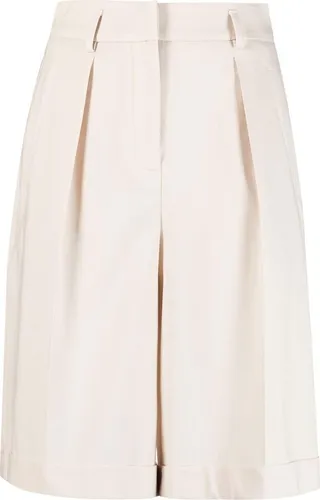 Pleat-Detail Knee-Length Shorts