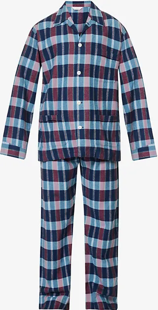 Mens Multi-coloured Kelburn Checked Cotton Pyjama set Xxl