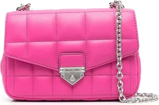 Fuchsia Pink Soho Quilted Shoulder Bag In Leather Woman