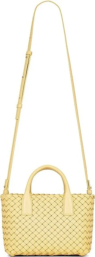 Bottega Veneta Mini Cabat Tote Bag in Lemon