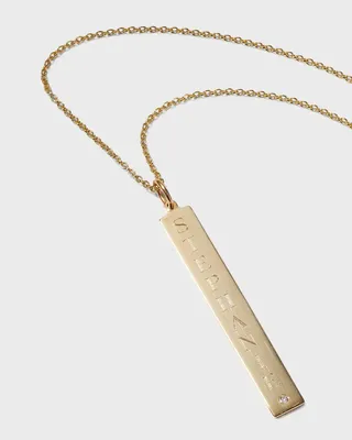 Leigh 14K Gold Personalized ID Pendant Necklace with Diamond