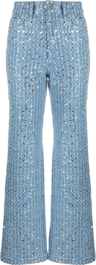Sequin-Embellished Jeans