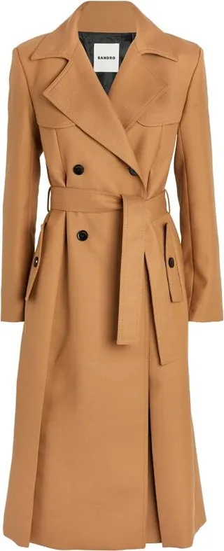 Sandro Wool-Blend Trench Coat
