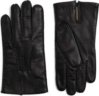 Dents Leather Cashmere-Lined Gloves