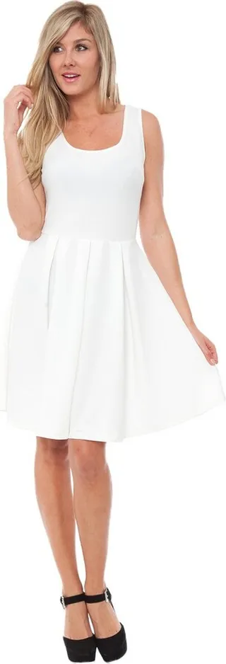 Women's Crystal Fit and Flare Dress Off-White X Large - White Mark