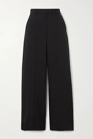 Valentino Garavani - Grain De Poudre Wool Straight-leg Pants - Black
