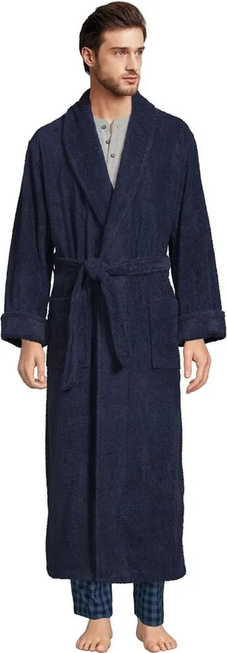 Lands' End Men's Full Length Turkish Terry Robe