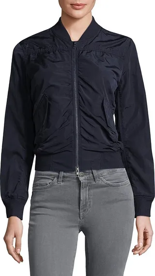 Ruched Bomber Jacket