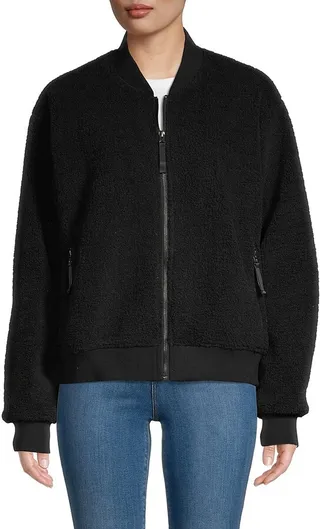 Faux Shearling Zip-Front Jacket