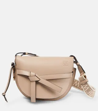 Gate Dual Small leather and jacquard shoulder bag