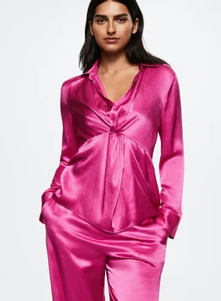 Front Twist Button Detail Top