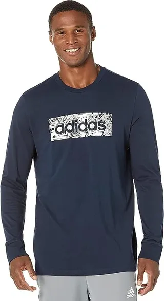 adidas Liquid Foil Long Sleeve Tee (Legend Ink) Men's Clothing