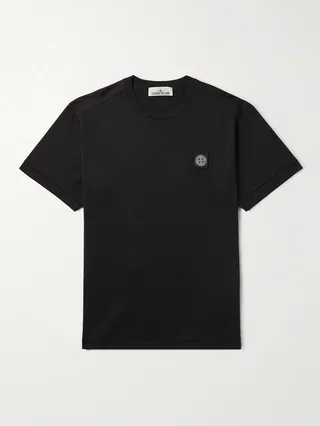 Logo-Appliquéd Garment-Dyed Cotton-Jersey T-Shirt