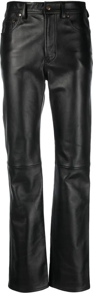 Straight-Leg Leather Trousers