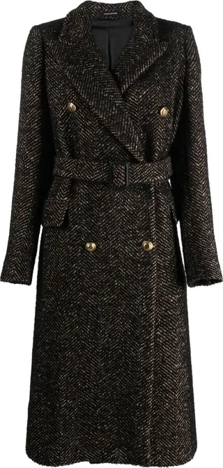 Double-Breasted Tweed Coat