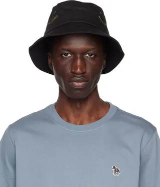 PS by Paul Smith Black Happy Bucket Hat