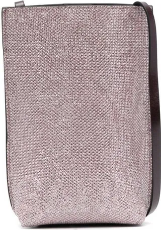 Banner glitter-embellished shoulder bag