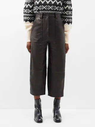 Hewey Cropped Leather Trousers